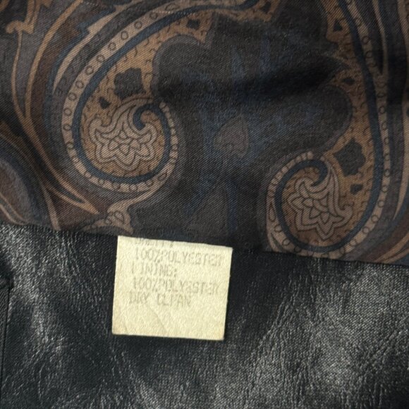 Vintage Russell Scott Liquid Faux Leather Blazer Black Jacket Size M/L - Picture 16 of 16